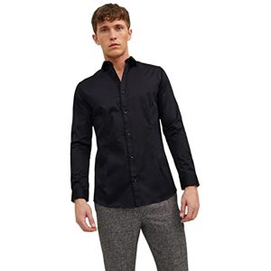 JACK & JONES Jack and Jones Men's Parma Slim Fit Long Sleeve Formal Shirt, Black, X-Large JACK & JONES Jack and Jones Men's Parma Slim Fit Long Sleeve Formal Shirt, Black, X-Large