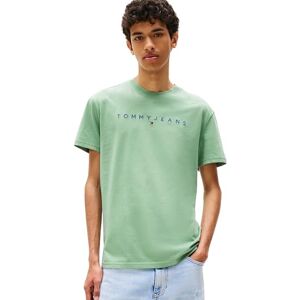 Tommy Jeans Men's TJM Reg Linear Logo Tee Ext Dm0Dm17993 S/S T-Shirt, Green (Cloudy Jade Multi), XXL Tommy Jeans Men's TJM Reg Linear Logo Tee Ext Dm0Dm17993 S/S T-Shirt, Green (Cloudy Jade Multi), XXL