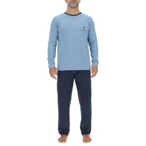 pierre cardin underwear Men's Long Pyjamas 100% Cotton Sleepwear Set T-Shirt and Trousers, Light Blue/Navy Blue, XXL pierre cardin underwear Men's Long Pyjamas 100% Cotton Sleepwear Set T-Shirt and Trousers, Light Blue/Navy Blue, XXL