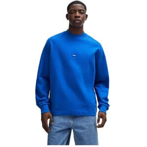 Hugo Boss Men's Nedro Cotton Terry Sweatshirt with Blue Logo Patch, Open Blue, 3XL Hugo Boss Men's Nedro Cotton Terry Sweatshirt with Blue Logo Patch, Open Blue, 3XL