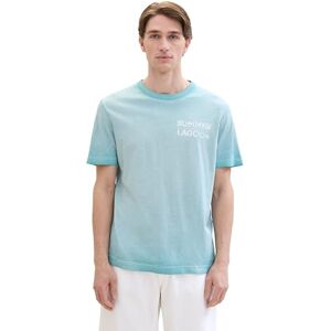 TOM TAILOR Men's 1041827 Basic T-Shirt in Dyed Look, 35272-Meadow Teal, M TOM TAILOR Men's 1041827 Basic T-Shirt in Dyed Look, 35272-Meadow Teal, M