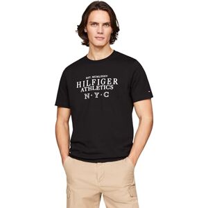 Tommy Hilfiger Men's Hilfiger Ath Stack Tee Mw0mw34389 S/S T-Shirts, Black (Black), XS Tommy Hilfiger Men's Hilfiger Ath Stack Tee Mw0mw34389 S/S T-Shirts, Black (Black), XS