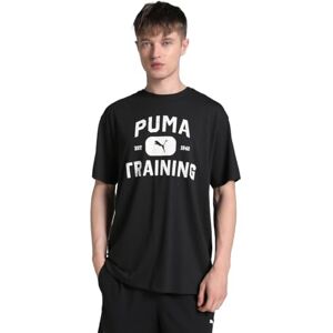 Puma M Graphics Train Logo Relaxed TEE Black Puma M Graphics Train Logo Relaxed TEE Black