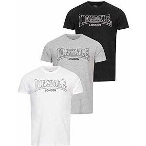 Lonsdale Men's Beanley Leisure T-Shirts, Black/White/Marl Grey, M Lonsdale Men's Beanley Leisure T-Shirts, Black/White/Marl Grey, M
