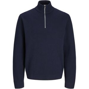 JACK & JONES Men's Jprblamilano Stitch Knit Half Zip Sn Jumper, Naval Academy/Detail: Melange, L JACK & JONES Men's Jprblamilano Stitch Knit Half Zip Sn Jumper, Naval Academy/Detail: Melange, L