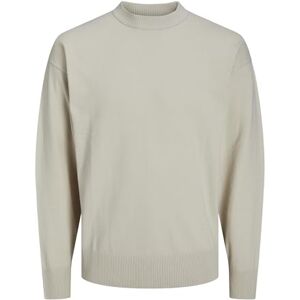 JACK & JONES Men's Jcocollective Knit Crew Neck Jumper, Moonbeam, M JACK & JONES Men's Jcocollective Knit Crew Neck Jumper, Moonbeam, M