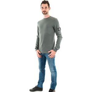 Calvin Klein Men’s Basic Badge Waffle Long Sleeve Top, Grey (Gray Heather), XXS Calvin Klein Men’s Basic Badge Waffle Long Sleeve Top, Grey (Gray Heather), XXS