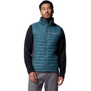 Columbia Men's Powder Pass Hybrid Vest, Puffer Vest Body Warmer, Everblue, Shark, XXL Columbia Men's Powder Pass Hybrid Vest, Puffer Vest Body Warmer, Everblue, Shark, XXL