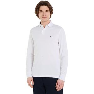 Tommy Hilfiger Men’s Regular Fit Long Sleeve Polo Shirt with Button Placket, White (White), M Tommy Hilfiger Men’s Regular Fit Long Sleeve Polo Shirt with Button Placket, White (White), M