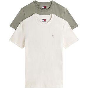 Tommy Jeans Men's TJM Xslim 2Pack Jersey Tee Ext Dm0Dm15381 S/S T-Shirt, Multi (Ecru/Utility Sage), XL Tommy Jeans Men's TJM Xslim 2Pack Jersey Tee Ext Dm0Dm15381 S/S T-Shirt, Multi (Ecru/Utility Sage), XL