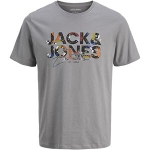 JACK & JONES Men's Jjgeplas Tee Ss Crew Neck Pls, Ultimate Grey, 5XL JACK & JONES Men's Jjgeplas Tee Ss Crew Neck Pls, Ultimate Grey, 5XL