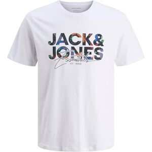 JACK & JONES Men's Jjgeplas Tee Ss Crew Neck Pls, White, 6XL JACK & JONES Men's Jjgeplas Tee Ss Crew Neck Pls, White, 6XL