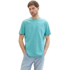 TOM TAILOR Men's 1042412 T-Shirt, 35272-Meadow Teal, S TOM TAILOR Men's 1042412 T-Shirt, 35272-Meadow Teal, S