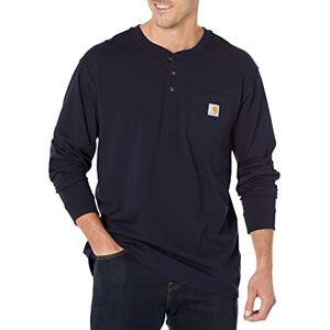 Carhartt Men's Loose Fit Heavyweight Long-Sleeve Pocket Henley T-Shirt, Navy, S Carhartt Men's Loose Fit Heavyweight Long-Sleeve Pocket Henley T-Shirt, Navy, S