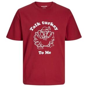 JACK & JONES Men's Jjxmas One Colour Funny Tee SS Crew Neck T-Shirt, Scarlet Sage, XL JACK & JONES Men's Jjxmas One Colour Funny Tee SS Crew Neck T-Shirt, Scarlet Sage, XL