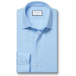 Charles Tyrwhitt Shirts for Men Sky Blue Non Iron with 100% Cotton Twill Formal Dress Shirt for Work, Business & Weddings Extra Slim Fit with Classic Collar Charles Tyrwhitt Shirts for Men Sky Blue Non Iron with 100% Cotton Twill Formal Dress Shirt for Work, Business & Weddings Extra Slim Fit with Classic Collar