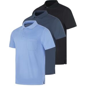Real Essentials 3 Pack: Mens Short Sleeve Dry-Fit Collared Polo Shirt with Pocket Active Casual (Available Big & Tall), Set 4, Medium Real Essentials 3 Pack: Mens Short Sleeve Dry-Fit Collared Polo Shirt with Pocket Active Casual (Available Big & Tall), Set 4, Medium