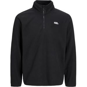 JACK & JONES Men's Jjecorp Logo Fleece Quarter Zip Noos Sweatshirt, Black, S JACK & JONES Men's Jjecorp Logo Fleece Quarter Zip Noos Sweatshirt, Black, S