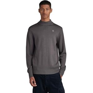G-STAR Men's Premium Core Mock Knitted Sweater, Grey (rabbit D21932-B692-G077), L G-STAR Men's Premium Core Mock Knitted Sweater, Grey (rabbit D21932-B692-G077), L