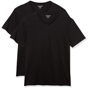 Amazon Essentials Men's T-Shirt Slim-Fit Short-Sleeve V-Neck, Pack of 2, Black, X-Small Amazon Essentials Men's T-Shirt Slim-Fit Short-Sleeve V-Neck, Pack of 2, Black, X-Small