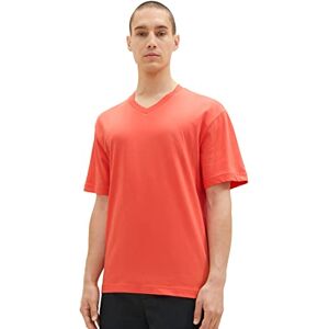 Tom Tailor Denim Men's 1036449 Relaxed Fit V-Neck T-Shirt, 11042-Plain Red, S Tom Tailor Denim Men's 1036449 Relaxed Fit V-Neck T-Shirt, 11042-Plain Red, S