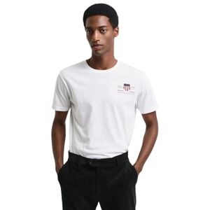GANT Men's REG Archive Shield EMB SS T-Shirt, White, 4XL GANT Men's REG Archive Shield EMB SS T-Shirt, White, 4XL