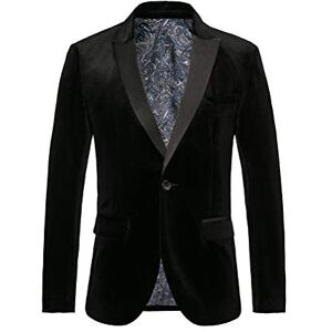THWEI Mens Velvet Blazer Slim Fit Suit Jacket One Button Tuxedo Blazer Wedding Prom Dinner, Black, XL THWEI Mens Velvet Blazer Slim Fit Suit Jacket One Button Tuxedo Blazer Wedding Prom Dinner, Black, XL