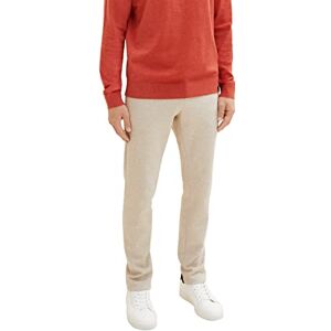 TOM TAILOR Men's 1037546 Slim fit piqué Chino Trousers in Jogger Style with Elastic Waistband, 29114-beige Pique Melange, 33 W/32 L TOM TAILOR Men's 1037546 Slim fit piqué Chino Trousers in Jogger Style with Elastic Waistband, 29114-beige Pique Melange, 33 W/32 L