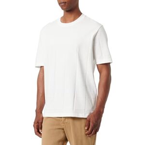 Armani Exchange Men's Jacquard Grid with Vertical Stacked Ax Logos Oversized Fit Tee T-Shirt, Off White, L Armani Exchange Men's Jacquard Grid with Vertical Stacked Ax Logos Oversized Fit Tee T-Shirt, Off White, L