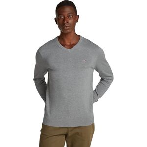 Tommy Hilfiger Men’s V-Neck Essential Cotton Jumper, Grey (Medium Grey Heather), 3XL Tommy Hilfiger Men’s V-Neck Essential Cotton Jumper, Grey (Medium Grey Heather), 3XL