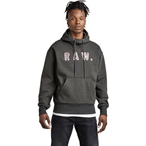G-STAR Men's Vulcanic RAW Loose Hooded Sweater, Grey (cloack D22231-A612-5812), S G-STAR Men's Vulcanic RAW Loose Hooded Sweater, Grey (cloack D22231-A612-5812), S
