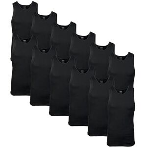 Gildan Men's A-Shirt Tanks, Multipack, Style G1104, Black (12-Pack), XL Gildan Men's A-Shirt Tanks, Multipack, Style G1104, Black (12-Pack), XL