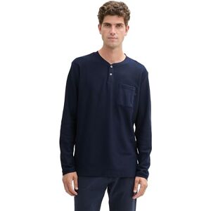 TOM TAILOR Men's 1044017 Henley Long-Sleeved Shirt with Chest Pocket, 10668-Sky Captain Blue, M TOM TAILOR Men's 1044017 Henley Long-Sleeved Shirt with Chest Pocket, 10668-Sky Captain Blue, M
