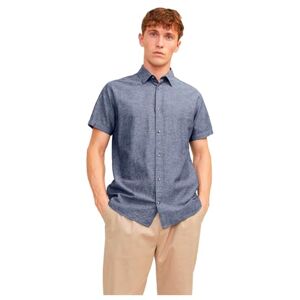 JACK & JONES Men's Jjesummer Linen Shirt Ss Sn Long-Sleeved, Faded Denim, XL JACK & JONES Men's Jjesummer Linen Shirt Ss Sn Long-Sleeved, Faded Denim, XL
