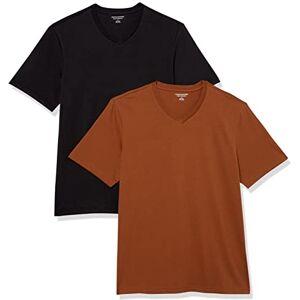 Amazon Essentials Men's T-Shirt Regular-Fit Short-Sleeve V-Neck (Available in Big & Tall), Pack of 2, Black/Brown, XX-Large Amazon Essentials Men's T-Shirt Regular-Fit Short-Sleeve V-Neck (Available in Big & Tall), Pack of 2, Black/Brown, XX-Large