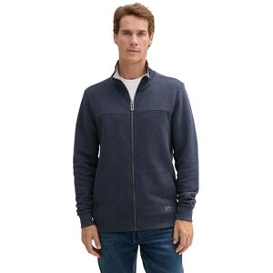 TOM TAILOR Men's Sweat Jacket with Stand-up Collar 1021269, 19024 Sky Captain Blue White Melange, M TOM TAILOR Men's Sweat Jacket with Stand-up Collar 1021269, 19024 Sky Captain Blue White Melange, M