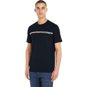 Tommy Hilfiger Men Monotype Chest Stripe Tee S/S T-Shirts, Blue, S Tommy Hilfiger Men Monotype Chest Stripe Tee S/S T-Shirts, Blue, S