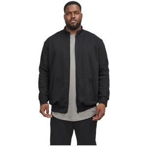 JACK & JONES Men's Paulos Sweat Zip PLS Sweatshirt, Black, 5XL JACK & JONES Men's Paulos Sweat Zip PLS Sweatshirt, Black, 5XL