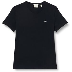 GANT Men's Slim Shield V-Neck T-Shirt, Black, XS GANT Men's Slim Shield V-Neck T-Shirt, Black, XS