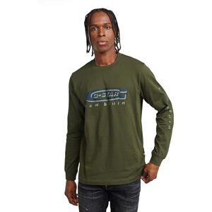 G-STAR Men's Old Skool Logo T-Shirt, Green (shadow olive D25152-C336-B230), S G-STAR Men's Old Skool Logo T-Shirt, Green (shadow olive D25152-C336-B230), S