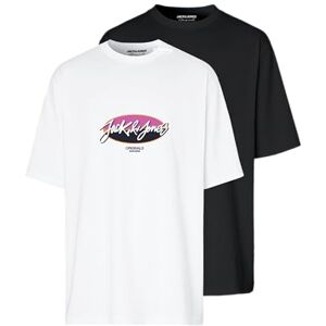 JACK & JONES Men's Jortampa Tee Ss Crew Neck 1 FST 2pk Mp T-Shirt, Black, L JACK & JONES Men's Jortampa Tee Ss Crew Neck 1 FST 2pk Mp T-Shirt, Black, L
