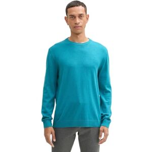 TOM TAILOR Men's 1039805 Pullover Sweater, 37094-Turquoise Blue Melange, S TOM TAILOR Men's 1039805 Pullover Sweater, 37094-Turquoise Blue Melange, S