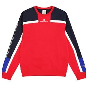 Champion Men's Legacy Retro Sport (220332) -Soft Compact Poly Fleece Taped Crewneck Sweatshirt, Red (RS011), L Champion Men's Legacy Retro Sport (220332) -Soft Compact Poly Fleece Taped Crewneck Sweatshirt, Red (RS011), L