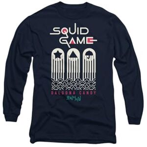 Squid Game Dalgona Candy Shapes Unisex Long Sleeve T Shirt, Navy, Large Squid Game Dalgona Candy Shapes Unisex Long Sleeve T Shirt, Navy, Large