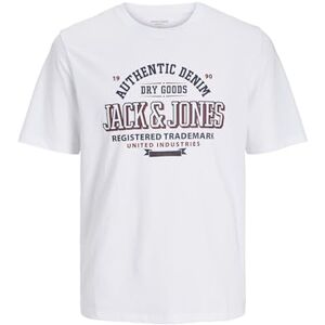 JACK & JONES JACK&JONES PLUS Men's Jjelogo Tee SS O-Neck 2 Col Aw24 S Pls T-Shirt, White, 6XL JACK & JONES JACK&JONES PLUS Men's Jjelogo Tee SS O-Neck 2 Col Aw24 S Pls T-Shirt, White, 6XL