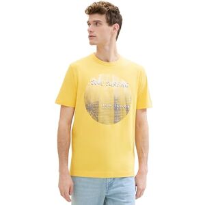 TOM TAILOR Men's 1041788 T-Shirt, 34663-Sunny Yellow, S TOM TAILOR Men's 1041788 T-Shirt, 34663-Sunny Yellow, S