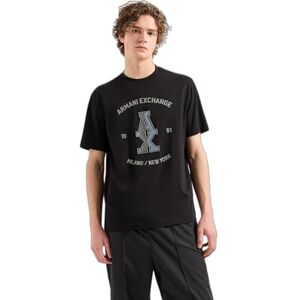 Armani Exchange Men's Large Central Stacked Ax Logo with Milanonew York Text Surrounding Regular Fit Tee T-Shirt, Black, XXL Armani Exchange Men's Large Central Stacked Ax Logo with Milanonew York Text Surrounding Regular Fit Tee T-Shirt, Black, XXL