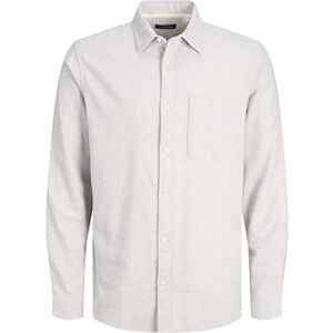 JACK & JONES Men's Jorroger Melange Shirt LS, Light Grey Mix, M JACK & JONES Men's Jorroger Melange Shirt LS, Light Grey Mix, M