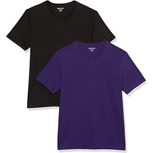 Amazon Essentials Men's T-Shirt Slim-Fit Short-Sleeve V-Neck, Pack of 2, Black/Dark Purple, XX-Large Amazon Essentials Men's T-Shirt Slim-Fit Short-Sleeve V-Neck, Pack of 2, Black/Dark Purple, XX-Large
