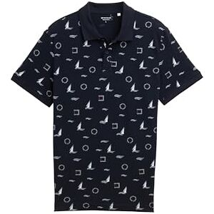 TOM TAILOR Men's 1046808 Polo Shirt, 37908-Navy Sailing Design, XXL TOM TAILOR Men's 1046808 Polo Shirt, 37908-Navy Sailing Design, XXL